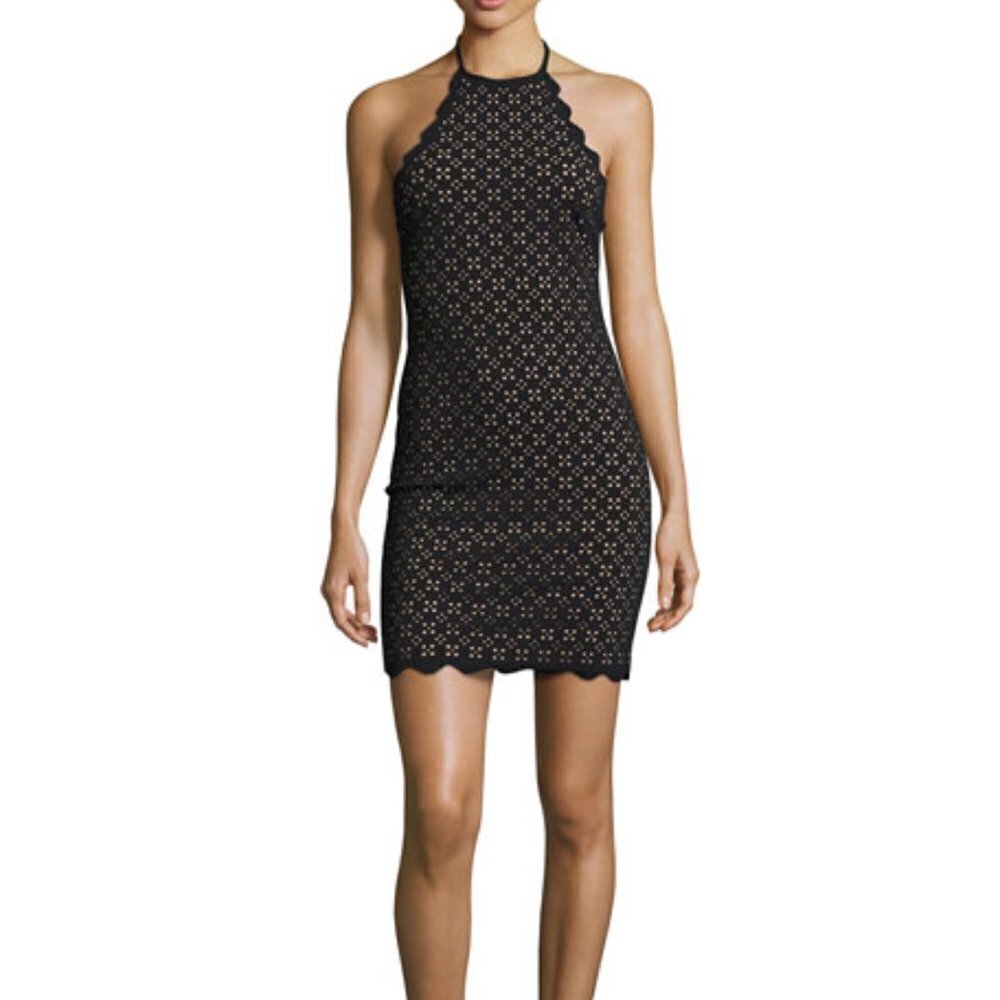 Marysia Swim Mott Scalloped Lace Halter Mini Dress I Size S